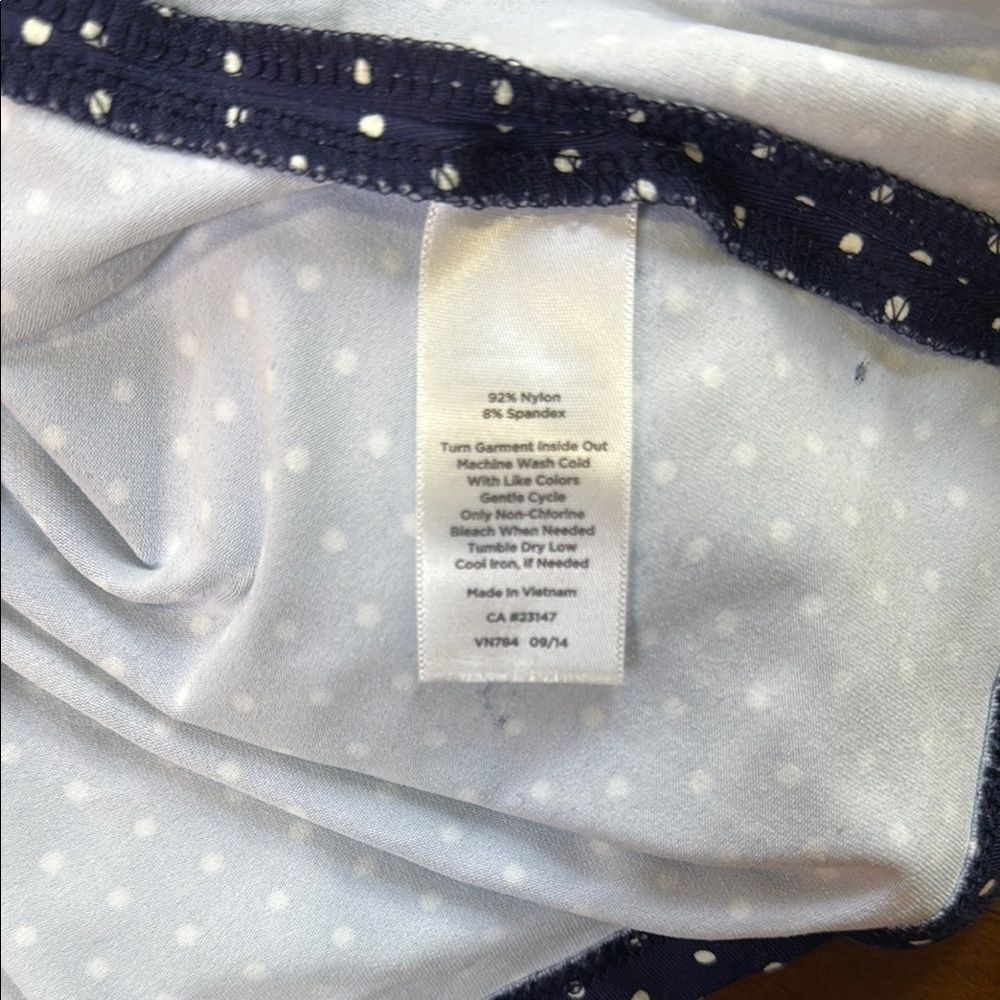 Talbots Navy Blue Polka Dot Dress with 3/4 Sleeve, Size 6 - Picture 6 of 8